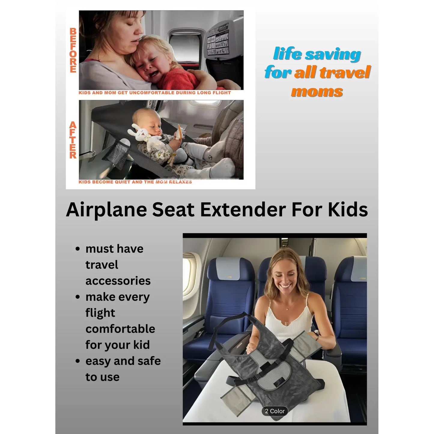 “Toddler Airplane Seat Extender & Footrest" Theclickonline.com