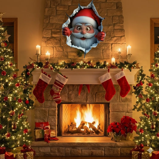 Santa & Reindeer Holiday Wall Decals