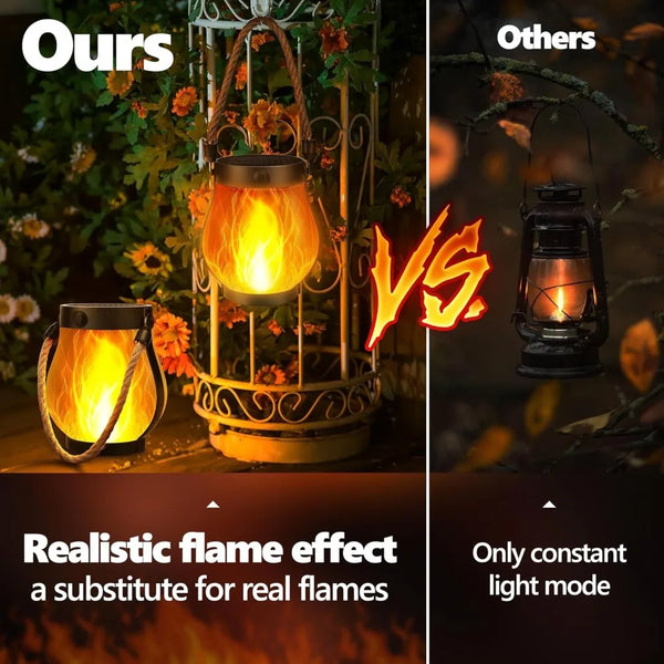 FlickerGlow Solar Simulated Flame Lantern