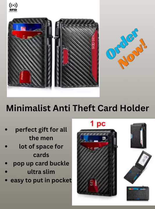 "CarbonVault – Minimalist Anti-Theft Card Holder"