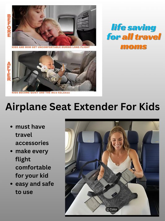 “Toddler Airplane Seat Extender & Footrest – Travel Comfort Pad for Kids and Children”